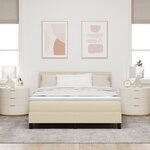 vidaXL Lit Box Spring avec Matelas et LED Crème 160x200 cm Tissu