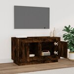 vidaXL Meuble TV chêne fumé 80x35x45 cm bois d'ingénierie