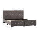 vidaXL Cadre de lit Gris Velours 140x200 cm