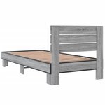 vidaXL Cadre de lit sonoma gris 100x200 cm bois d'ingénierie et métal