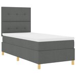 vidaXL Lit Box Spring avec Matelas & LED Gris Sombre 100x200 cm Tissu