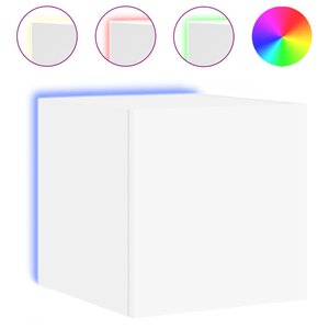 vidaXL Meuble TV mural avec lumières LED blanc 30 5x35x30 cm