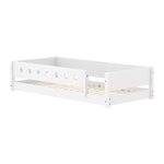Flexa WHITE Lit Montessori bas 90 x 200 cm Avec barriere arriere et barriere avant classique Blanc