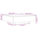 vidaXL Table basse avec lumières LED gris béton 100x100x31 cm