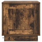 vidaXL Table de chevet avec lumières LED Chêne fumé 44x34 5x45 cm