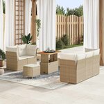 vidaXL Ensemble de canapé de jardin avec coussin 8 Pièces beige et crème