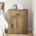 vidaXL Cabinet de chevet avec tiroir chêne artisanal 50 x 36 x 60 cm