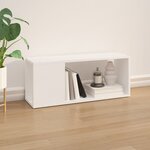 vidaXL Meuble TV Blanc 80x24x32 cm Bois d'ingénierie