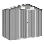 vidaXL Abri de jardin Gris 205x129x183 cm Acier galvanisé