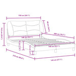 vidaXL Cadre de lit sans matelas noir 140x200 cm tissu