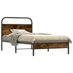 vidaXL Cadre de lit sans matelas 107x203 cm chêne fumé bois ingénierie