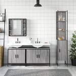 vidaXL Ensemble d'armoires de salle de bain 4 Pièces sonoma gris