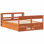 vidaXL Cadre de lit sans matelas cire marron 160x200cm bois pin massif