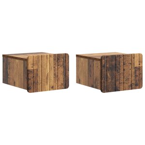 vidaXL Cabinet de chevet mural 2 Pièces Bois ancien 33 x 34 5 x 24 cm