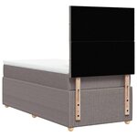 vidaXL Sommier à lattes de lit avec matelas Taupe 90x190 cm Tissu