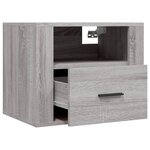 vidaXL Tables de chevet murales 2 Pièces Sonoma gris 50x36x40 cm