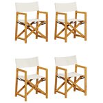 vidaXL Chaises de jardin pliables lot de 4 blanc crème tissu