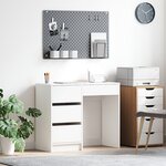 vidaXL Bureau blanc d'écriture Blanc MDF Moyen Rangement