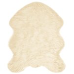 vidaXL Tapis en fausse Tafalla Crème 50 x 80 cm Polyester