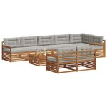 vidaXL Ensemble de canapés d'extérieur 9 pc Gris Naturel et Clair