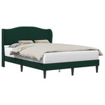 vidaXL Cadre de lit avec tête de lit Vert foncé 160 x 200 cm Velours
