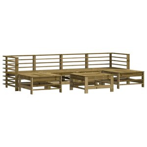 vidaXL Salon de jardin 7 Pièces bois de pin imprégné