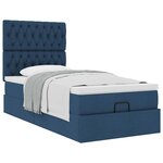 vidaXL Lit ottoman avec matelas bleu 100x200 cm tissu