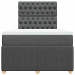 vidaXL Sommier à lattes de lit avec matelas Gris foncé 120x200cm Tissu
