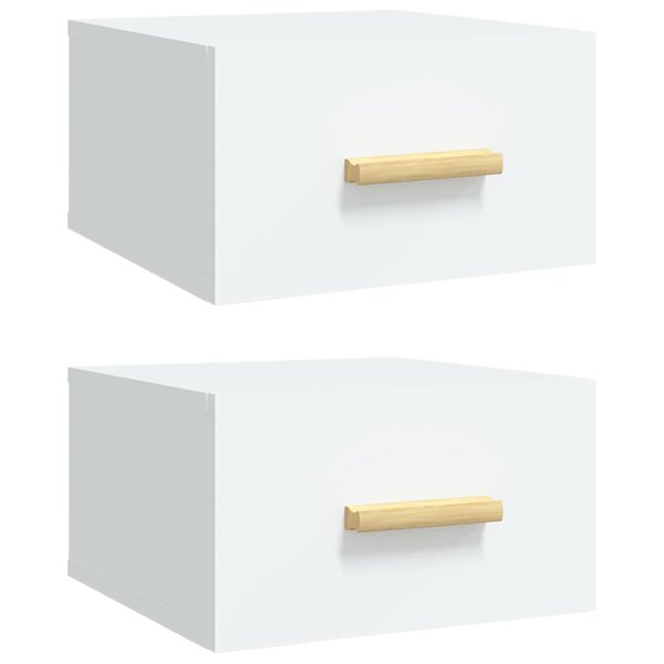vidaXL Tables de chevet murales 2 Pièces blanc 35x35x20 cm