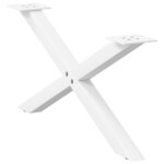vidaXL Pieds de table basse en forme de X  2 pièces  blanc  70 x (30-31) cm  acier