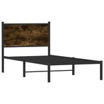 vidaXL Cadre de lit en métal sans matelas chêne fumé 90x190 cm