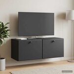 vidaXL Meuble TV mural 78 5 x 31 x 30 cm Noir Bois d'ingénierie
