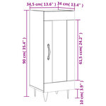 vidaXL Buffet Noir 34 5x34x90 cm Bois d'ingénierie