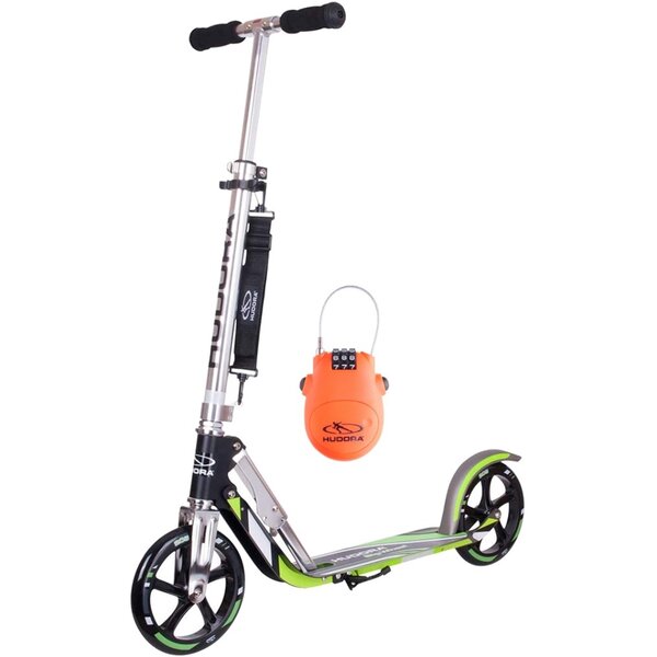 Hudora 14492 14695/02 - Trottinette Aluminium Big Wheel et Cadenas