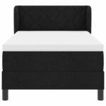 vidaXL Lit à ressorts avec matelas noir 100x200 cm tissu