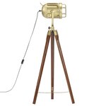 vidaXL Lampadaire à trépied bois de manguier massif 97 cm