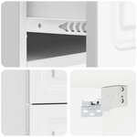 vidaXL Cabinet de chevet mural Blanc brillant 34 5 x 33 x 40 cm