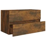 vidaXL Armoire de lavabo Chêne fumé 80x38 5x45 cm Bois d'ingénierie