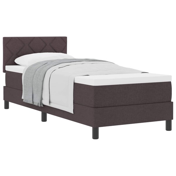 vidaXL Lit à ressorts avec matelas Marron foncé 80 x 200 cm tissu