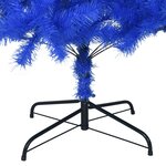 vidaXL Sapin de Noël artificiel avec support bleu 210 cm PVC