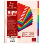 Intercalaires Polypropylène Opaque Semi Rigide 6 Positions - A4 Maxi - Couleurs Assorties - X 25 - Exacompta