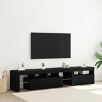Meubles TV vidaXL 2 Pièces avec Lumières LED en Chêne Noir et Bois d'Ingénierie