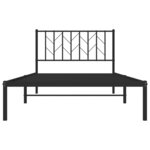 vidaXL Cadre de lit métal sans matelas avec tête de lit noir 107x203cm