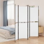 vidaXL Cloison de séparation 4 panneaux Blanc 200x180 cm Tissu