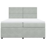 vidaXL Sommier à lattes de lit et matelas Gris clair 200x200cm Velours
