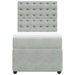 vidaXL Sommier à lattes de lit et matelas Gris clair 100x200cm Velours