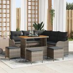 vidaXL Ensemble de canapé de jardin 9 Pièces Gris 110 x 55 x 71 cm