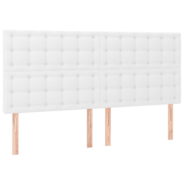 vidaXL Tête de lit blanche 200 x 5 x 118/128 cm similicuir