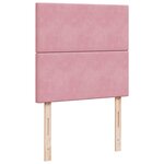 vidaXL Sommier à lattes de lit avec matelas Rose 90x200 cm Velours