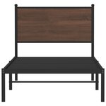 vidaXL Cadre de lit en métal avec tête de lit chêne marron 75x190 cm
